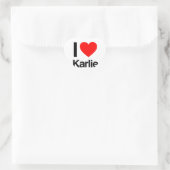 i Liebe Karlie Herz-Aufkleber (Tasche)