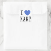 I Liebe KART Quadratischer Aufkleber (Tasche)
