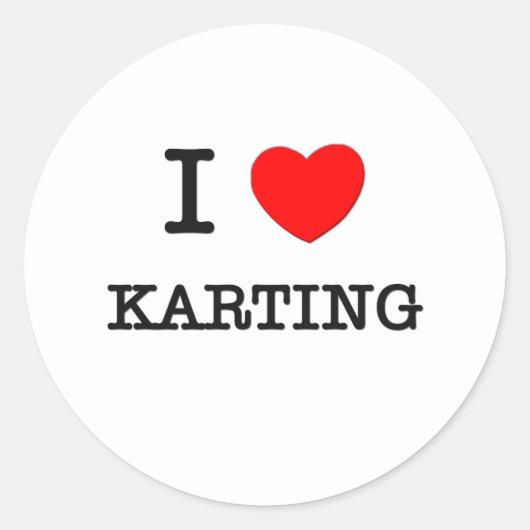 I Liebe Karting Runder Aufkleber (Vorderseite)
