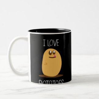 I Liebe-Kartoffel-Entwurf für Kartoffel-Fans Zweifarbige Tasse