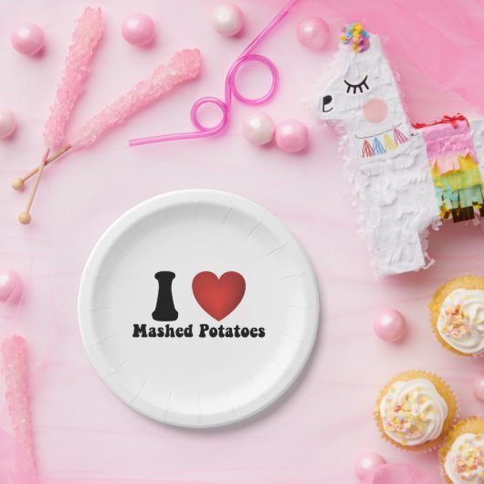 I Liebe Kartoffeln Kartoffeln Erntedank Abendessen Pappteller (Party)