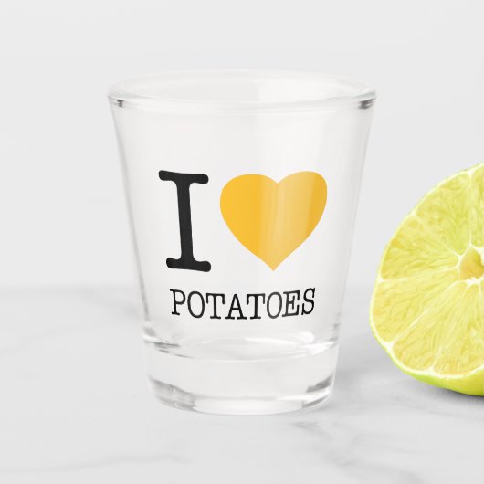 I LIEBE KARTOFFELN SCHNAPSGLAS (Vorderseite)