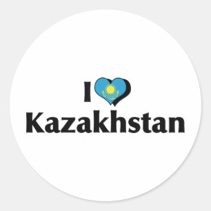 I Liebe Kasachstan Runder Aufkleber