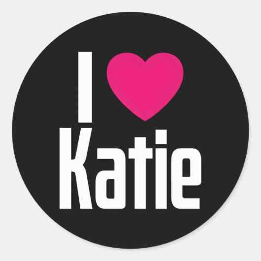 I Liebe Katie K He I He Katie Runder Aufkleber (Vorderseite)