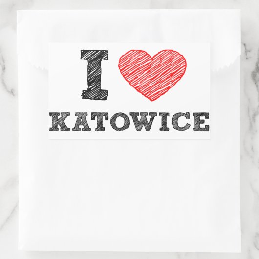 I-Liebe-Katowice Rechteckiger Aufkleber (Tasche)