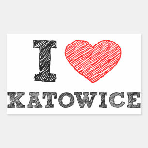 I-Liebe-Katowice Rechteckiger Aufkleber