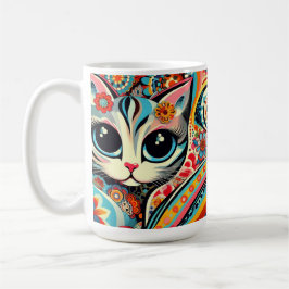 I Liebe Kätzchen Cat Mexican Folk Art Talavera Sty Kaffeetasse