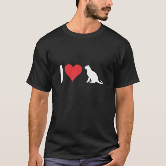 I Liebe Katze T-Shirt (Vorderseite)