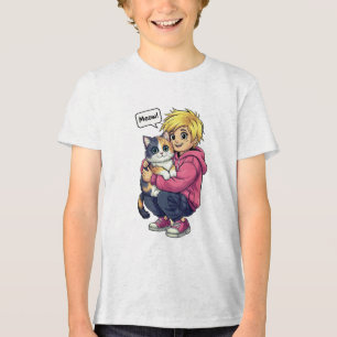 I Liebe Katze Tri-Blend Shirt