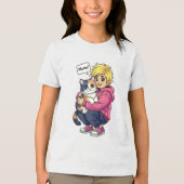 I Liebe Katze Tri-Blend Shirt (Vorderseite)