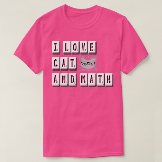 I Liebe Katze und Mathematik essenziell 1 T-Shirt (Design vorne)