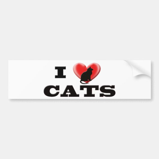 I Liebe-Katzen Autoaufkleber (Vorne)