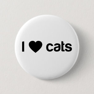 I Liebe-Katzen Button