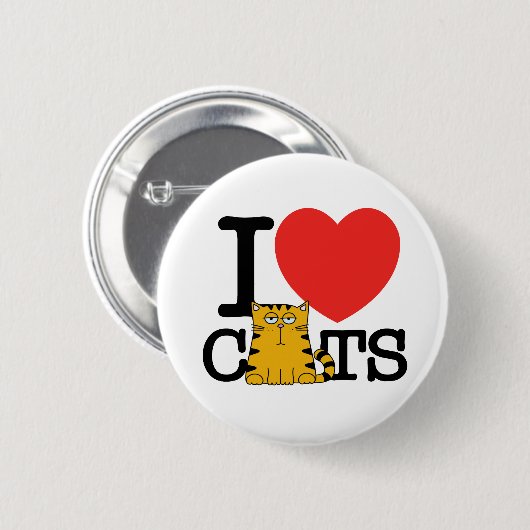 I Liebe-Katzen Button (Vorne & Hinten)