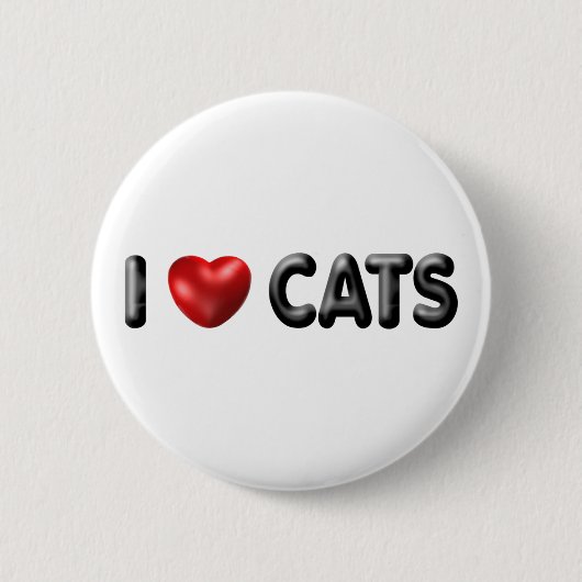 I Liebe Katzen Button (Vorderseite)