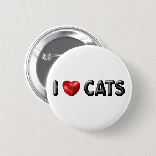 I Liebe Katzen Button (Vorne & Hinten)