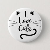 I Liebe Katzen Button (Vorderseite)