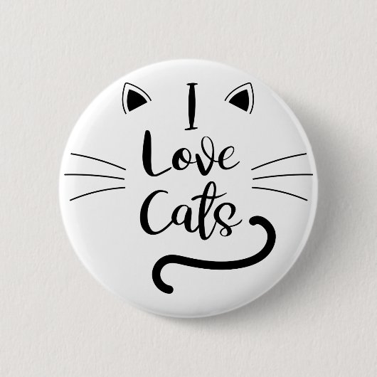 I Liebe Katzen Button (Vorderseite)