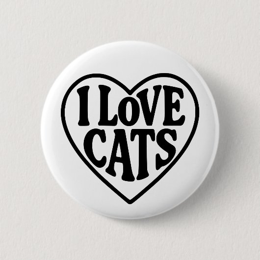 I Liebe Katzen Button (Vorderseite)