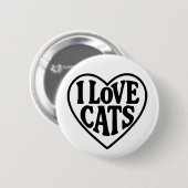 I Liebe Katzen Button (Vorne & Hinten)