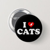 I Liebe Katzen Button (Vorne & Hinten)
