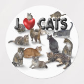 I Liebe Katzen Etiketten (Design 1)