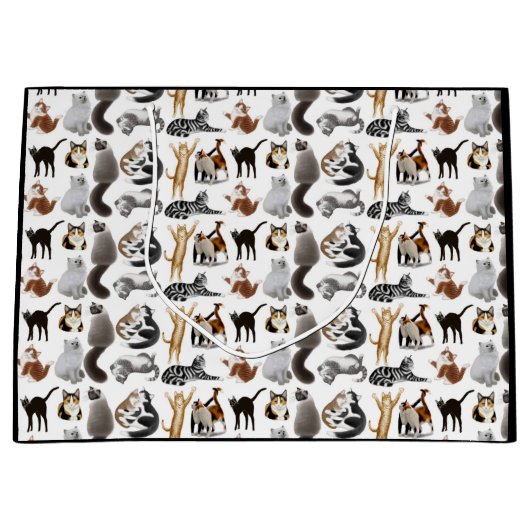 I Liebe-Katzen-Geschenk-Tasche Große Geschenktüte (Vorderseite)