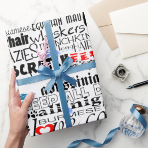 I Liebe Katzen Geschenkpapier