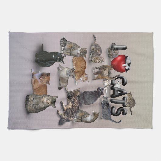 I Liebe Katzen Geschirrtuch (Horizontal)