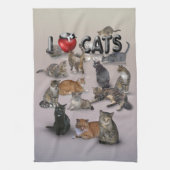 I Liebe Katzen Geschirrtuch (Vertikal)