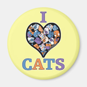 I Liebe Katzen - Herzklopfen Magnet