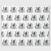 I Liebe Katzen - Hintergrundfarbe auswählen Geschenkpapier (Flach)