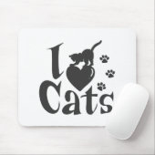 I Liebe Katzen - Hintergrundfarbe auswählen Mousepad (Mit Mouse)