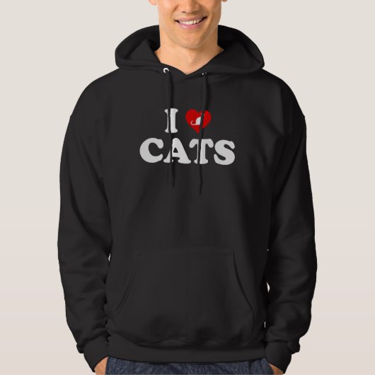 I Liebe Katzen Hoodie (Vorderseite)