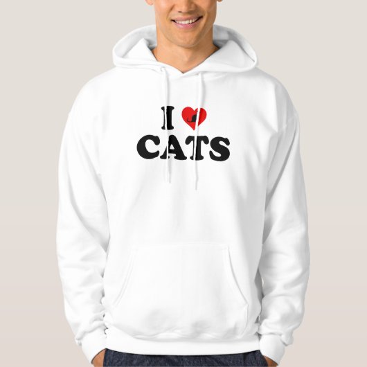 I Liebe Katzen Hoodie (Vorderseite)
