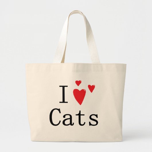 I Liebe-Katzen Jumbo Stoffbeutel (Vorne)