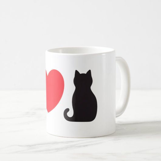 I Liebe Katzen Kaffeetasse (VorderseiteRechts)