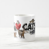 I Liebe Katzen Kaffeetasse (Mittel)