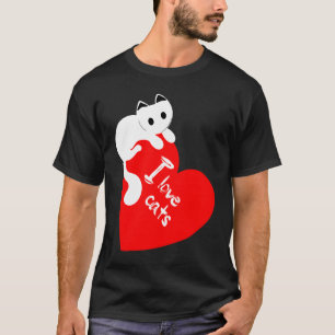 I Liebe Katzen Katzen Kätzchen Tierfreunde Herz T-Shirt