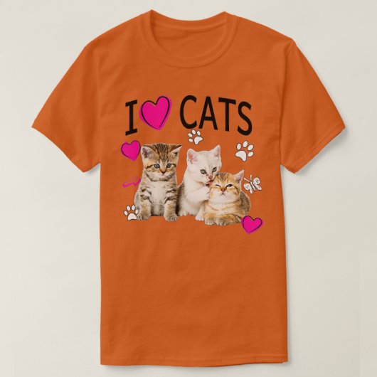I Liebe Katzen Katzenliebhaber I Liebe Kätzchen T-Shirt (Design vorne)