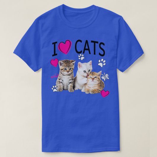 I Liebe Katzen Katzenliebhaber I Liebe Kätzchen T-Shirt (Design vorne)