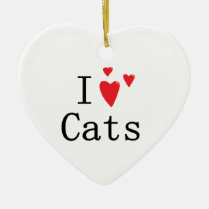 I Liebe-Katzen Keramik Ornament