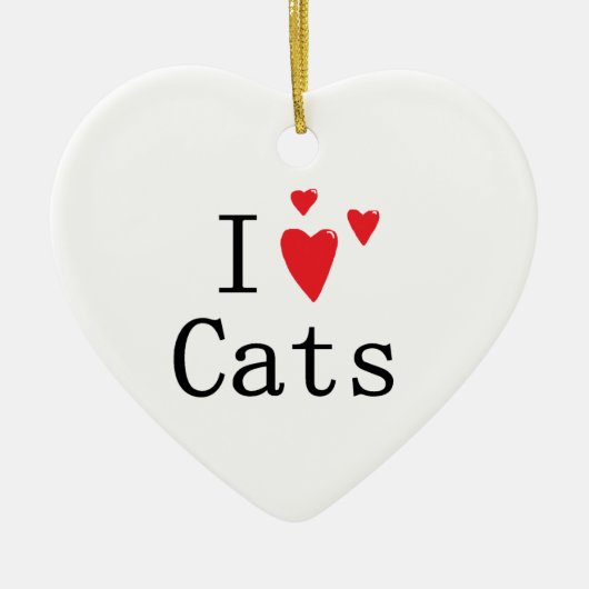 I Liebe-Katzen Keramik Ornament (Vorne)
