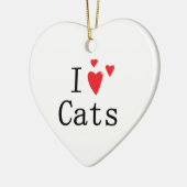 I Liebe-Katzen Keramik Ornament (Links)