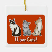 I Liebe Katzen Keramikornament (Vorderseite)