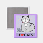 I Liebe Katzen Magnet (Vorderseite/Rückseite)