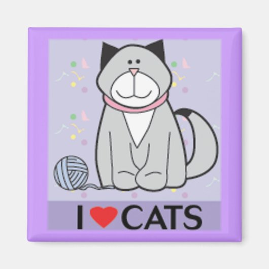 I Liebe Katzen Magnet (Vorne)