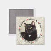 I Liebe Katzen Magnet (Vorderseite/Rückseite)