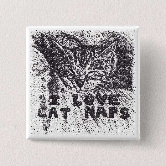 I Liebe Katzen Nickerchen, Katze schlafen Button (Vorderseite)