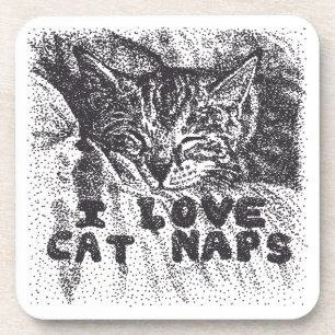 I Liebe Katzen Nickerchen, Katze schlafen Getränkeuntersetzer